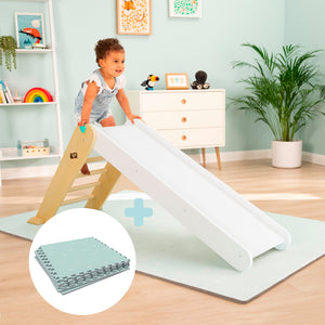 Active-Tots Pikler Style Folding Wooden Slide & Play Mats - FSC<sup>&reg;</sup> certified