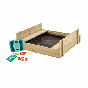 TP Wooden Lidded Sandpit with Dig & Explorer Accessory Kit - FSC<sup>&reg;</sup> certified