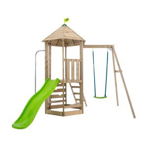 TP Castlewood Ludlow Wooden Climbing Frame with Single Swing Set & Slide - FSC<sup>&reg;</sup> certified