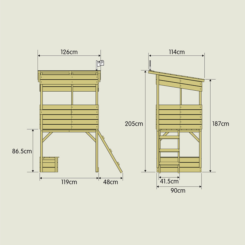 TP Treetops Wooden Tower Playhouse with Toy Box - FSC<sup>&reg;</sup> certified