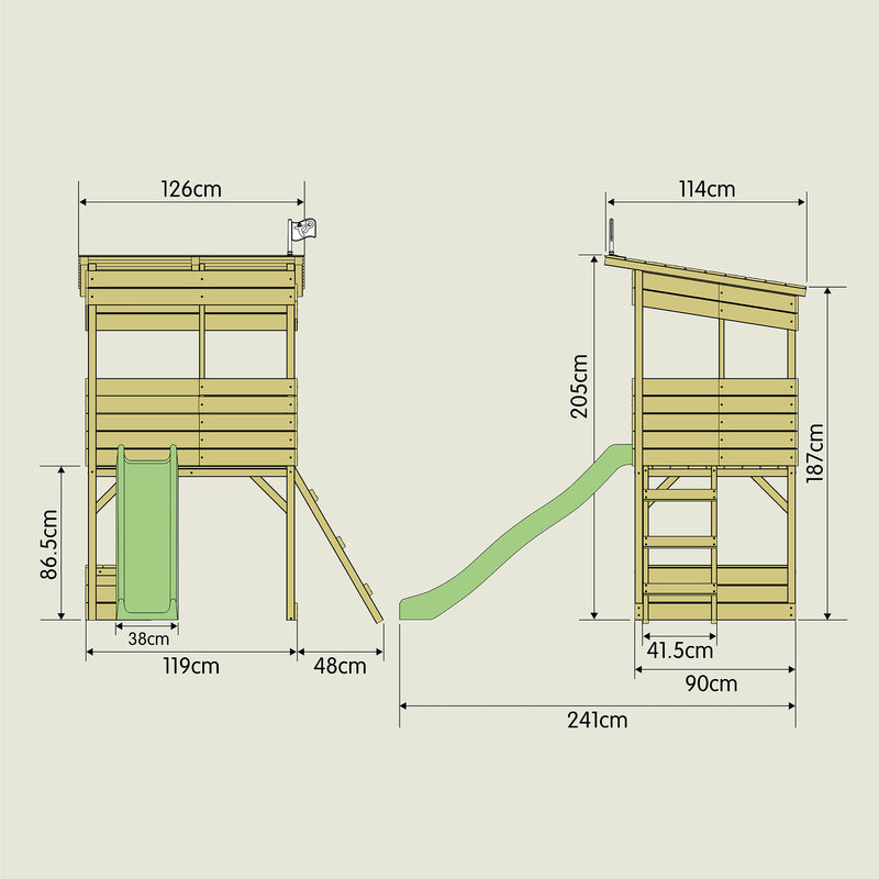 TP Treetops Wooden Tower Playhouse with Toy Box and Slide - FSC<sup>&reg;</sup> certified