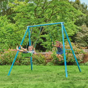 Double Metal Swing Set