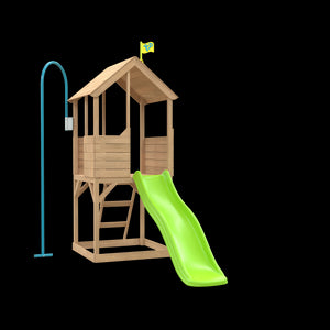 Treehouse Wooden Play Tower, with Wavy Slide & Firemans Pole - FSC<sup>&reg;</sup> certified