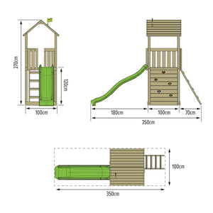 TP Skywood Wooden Play Tower with Ripple Slide - FSC<sup>&reg;</sup> certified