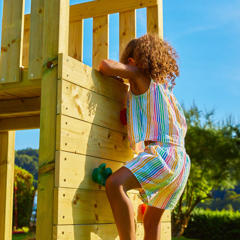 TP Skywood Wooden Play Tower with Ripple Slide, Monkey Bars & Double Swing Arm - FSC<sup>&reg;</sup> certified