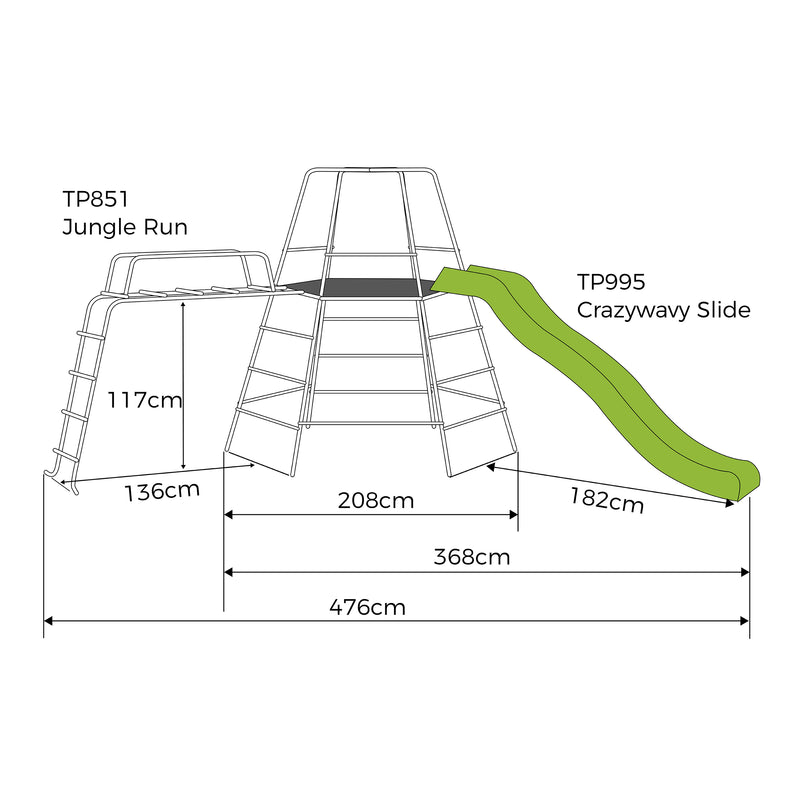 TP Explorer Metal Climbing Frame Set with Slide & Jungle Run